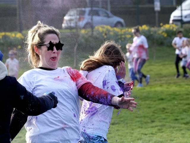 Children and adults ran together