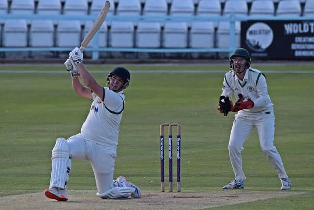 Connor Stephenson top-scored for Flixton with 49 in their loss against Wykeham. Photo by Simon Dobson