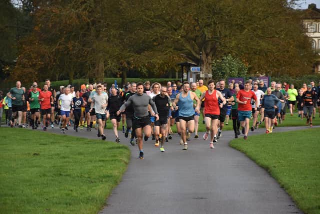 The parkrunners get under way at this weekend's Sewerby-based event.