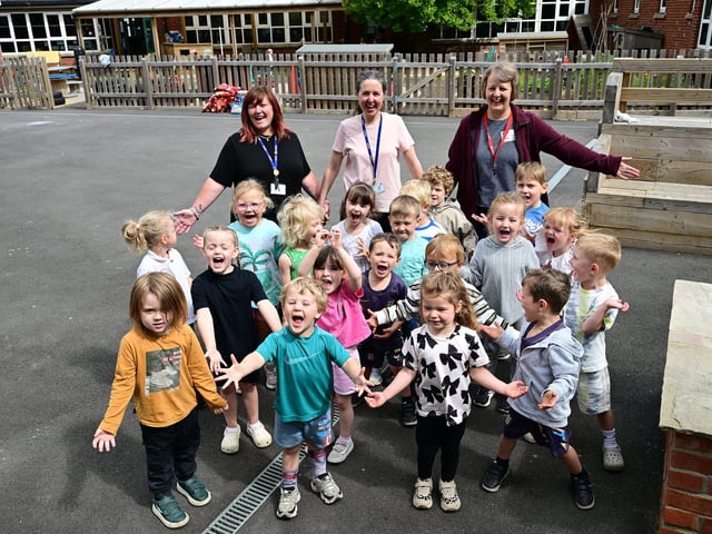 East Whitby Academy staff and youngsters enjoying the day. photo: Richard Ponter