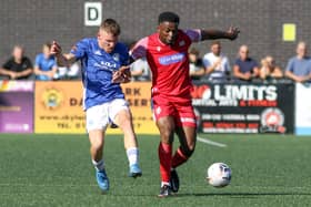 Kieran Weledji's second-half goal made it 2-2 for Boro and earned them extra-time in the FA Cup replay at Curzon Ashton PHOTO BY MORGAN EXLEY