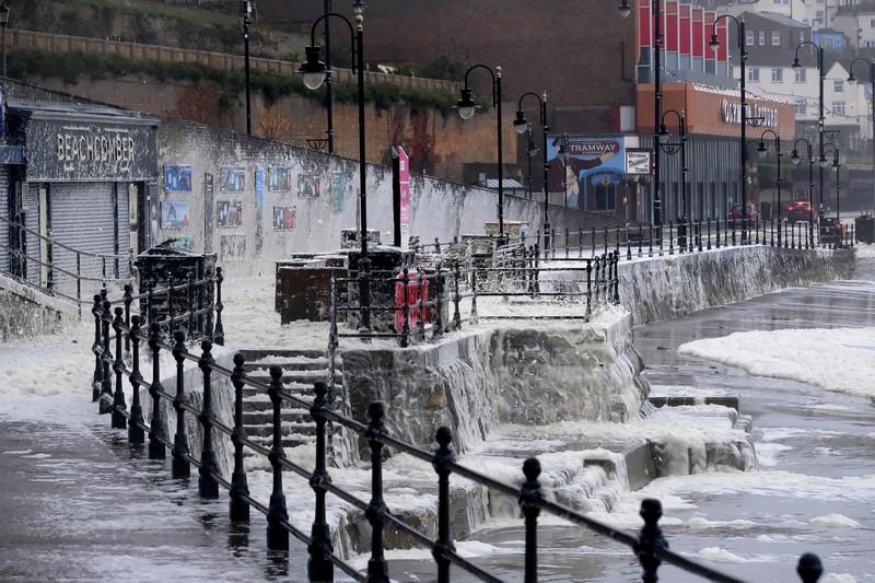 Here is Scarborough seafront coated in foam.