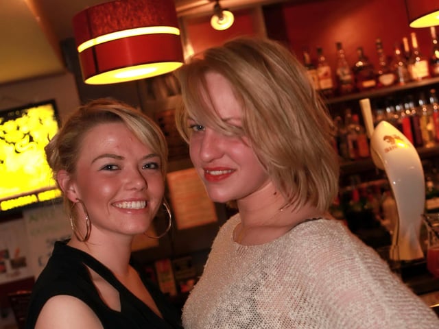 Vicky and Amy enjoying a night out.