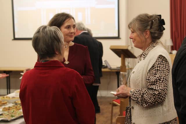 Lady Normanby chats with guests at the opening of the Whitby Museum exhibition 200 Years of Collecting.
