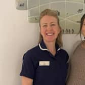 Midwife Clare Jemmett welcomes the Trust’s first recruit at Malton Hospital onto the Babi study, Esther McKie.
