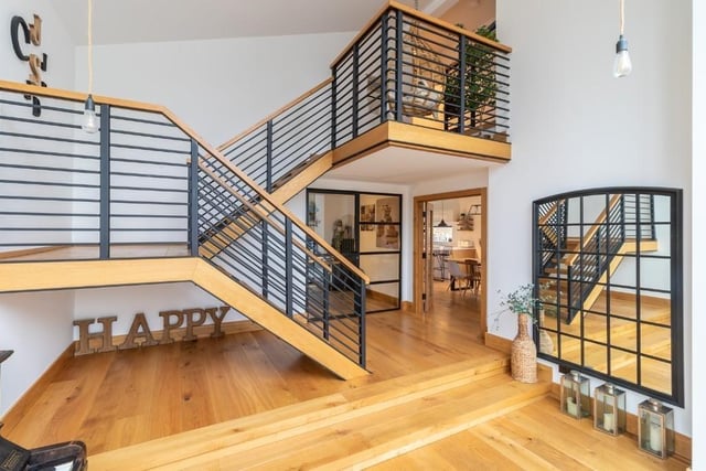 Oak floors add natural warmth to the interior.