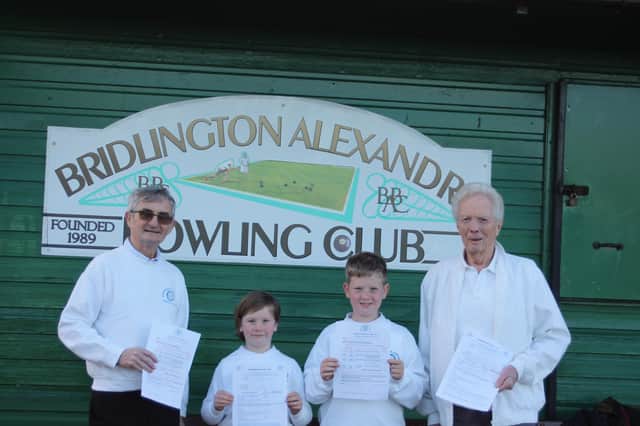 From left, John Mitchell, Alex Prosser, Mitchell Prosser and Phil Scruton, handing over their application forms for Bridlington Alexandra Bowling Club.