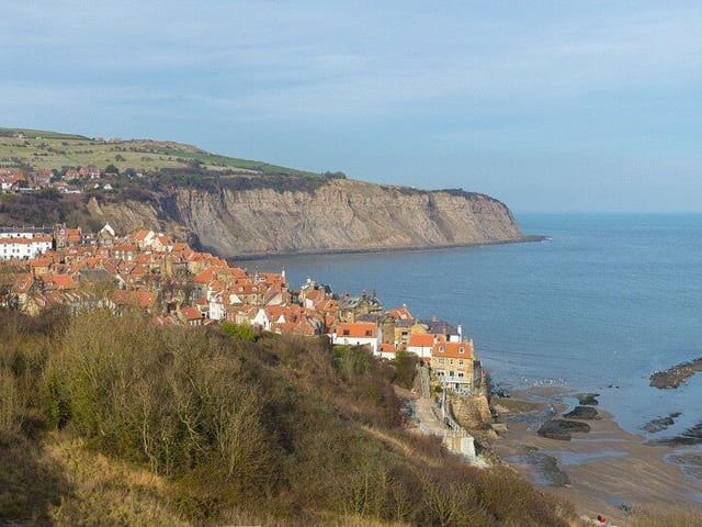 Overview of the stunning fishing village that is Robin Hood's Bay.