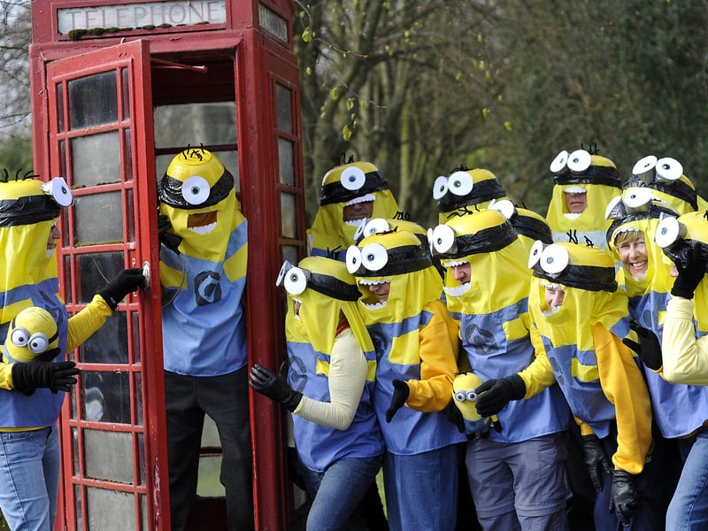 A queue for the telephone box.