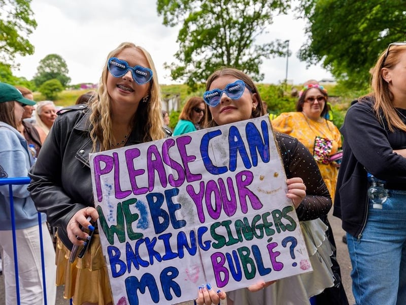 Fans looking forward to the Buble gig. photo: Cuffe & Taylor