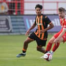 Matty Dixon in action for Brid Town against Hull U21s.