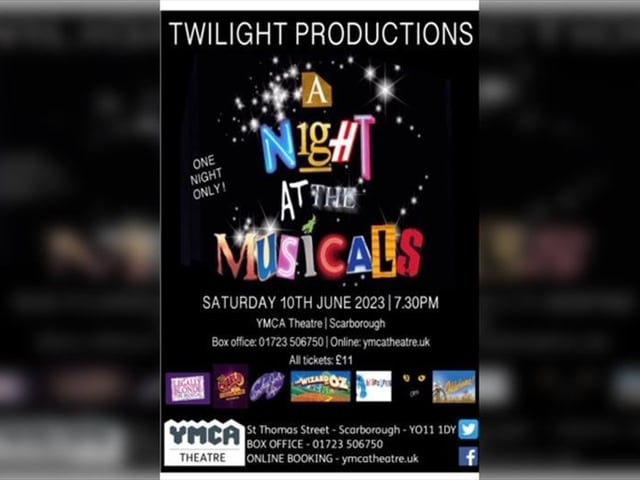 A Night At The Musicals by Twilight Productions is taking place at the YMCA Theatre in Scarborough on June 10. The show promises to be a fun, upbeat musical theatre showcase featuring many favourites, including Hairspray, Oklahoma, Cats and more.