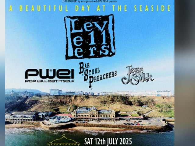 A Beautiful Day at the Seaside is a day full of musical events taking place at Scarborough Spa on July 12. It is a brand new event featuring a host of bands, including Jess Silk, Bar Stool Preachers, Pop Will Eat Itself and headlined by The Levellers. Doors open at 4pm.