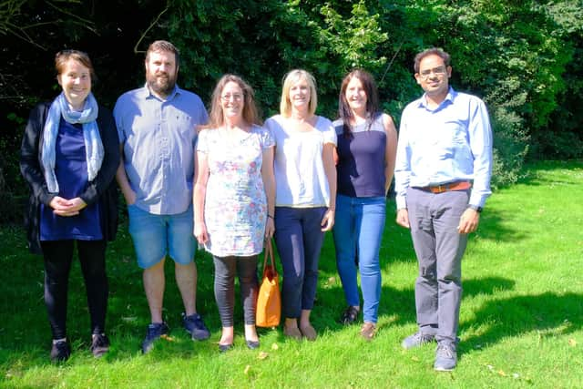 Members of Goathland Wellbeing with some of the Nature’s Laboratory team.