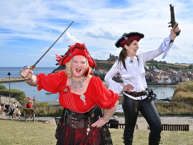 Whitby Pirate Festival on West Cliff - Lee Cia and Barbara Stainforth. photo: Richard Ponter