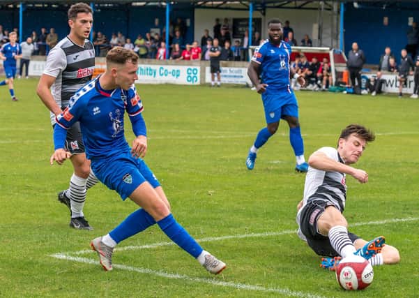 Priestley Griffiths' goal earned Whitby Town a 1-0 win on Tuesday night at Ashton United in the NPL Premier Division PHOTO BY BRIAN MURFIELD