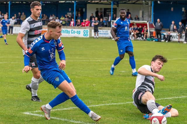 Priestley Griffiths' goal earned Whitby Town a 1-0 win on Tuesday night at Ashton United in the NPL Premier Division PHOTO BY BRIAN MURFIELD