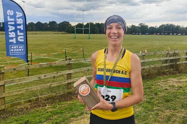 Rhona Marshall was the first Female at the Yorkshire Wolds Ultra Trail Race.