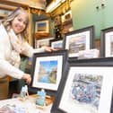 Artist Caroline Lewis who will be in the same venue, Ted's Workshop in Boathouse Yard in Staithes, during the festival.