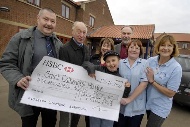 Bridlington Rifle and Pistol Club members donate £600 to St Catherine's Hospice.