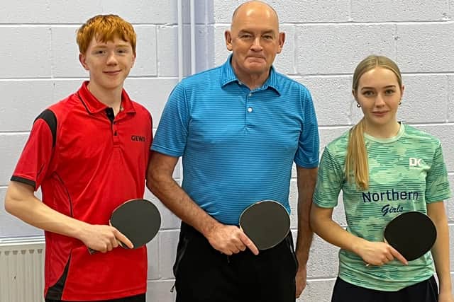 Premier Club Eagles, from left, Louis Fell, Pete Kirk & Mia Longman.