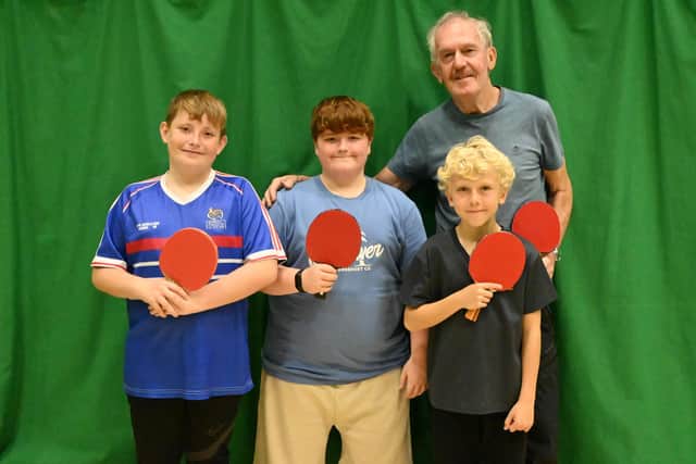 Caged Tigers, newcomers in Division Two, from left, Jensen Mills, Elliot Leppington, David Sallai and Mike Bird at the back. Photo by Tony Wigley