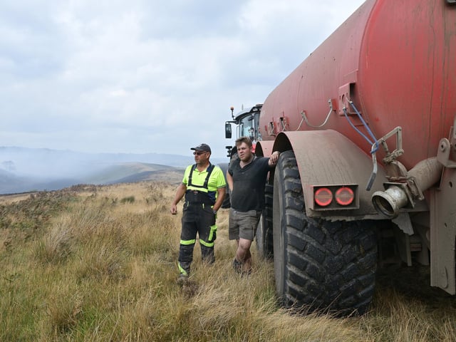 Colin Maud and Tom Metcalfe view the moor