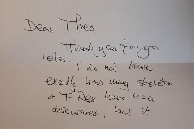 The first part of the letter recieved by Theodore Bland.