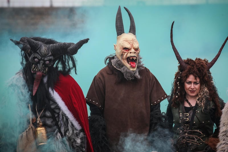 Costumed characters at the Krampus Run, 2016. 
w164802p