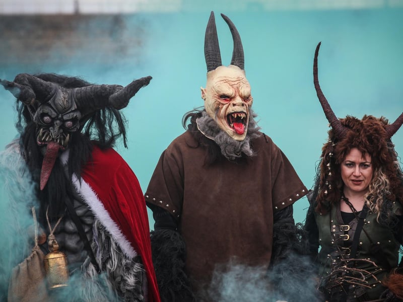 Costumed characters at the Krampus Run, 2016.
w164802p