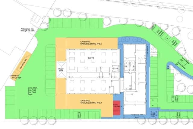Woodlands Drive Ambulance Station external plan.