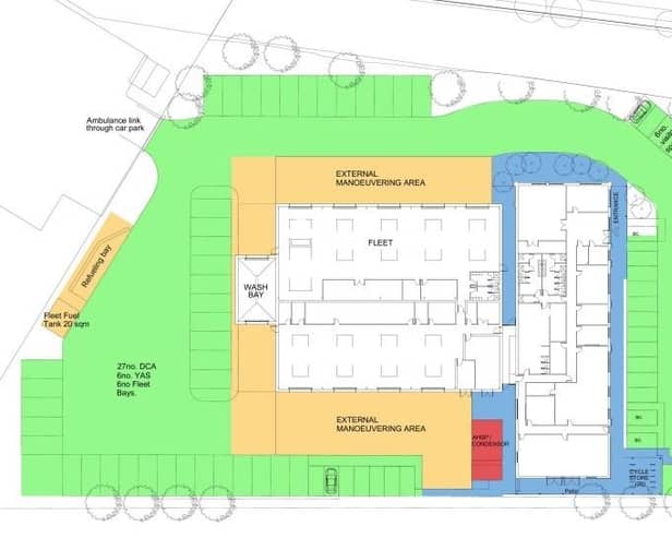 Woodlands Drive Ambulance Station external plan.