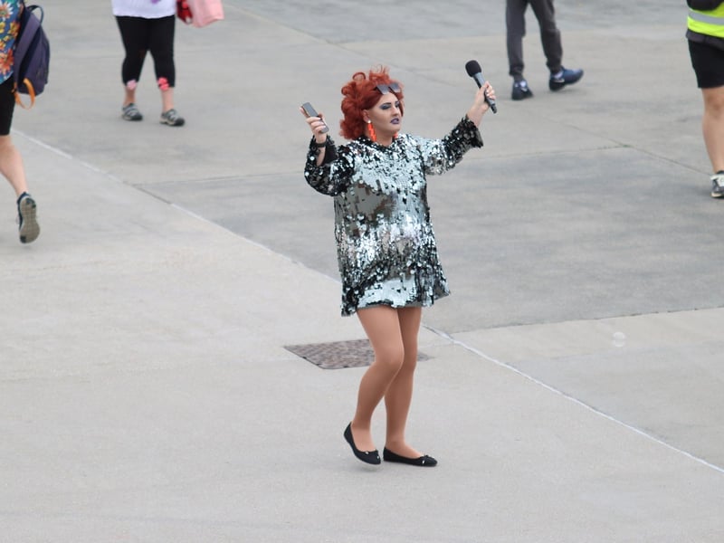 The outfits at the Pride event were eye catching and vibrant.