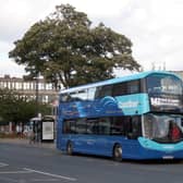 Coastliner bus at Scarborough Railway Station.