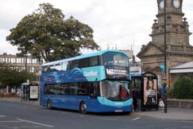 Coastliner bus at Scarborough Railway Station.