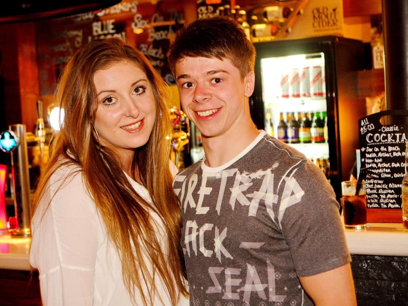 Emily and Matt enjoying a cheeky drink in Blue Lounge