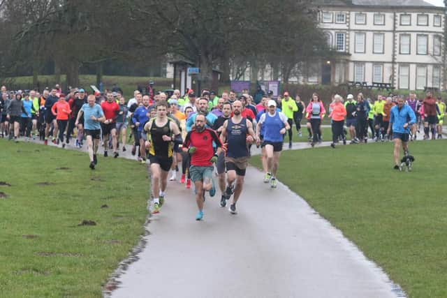 The runners race away from the start of the Sewerby Parkrun on New Year's Eve PHOTO BY TCF PHOTOGRAPHY