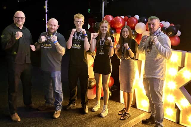 Sarah Dicks was named as WKO Grand Champion at Sunday's WKO Grand Champions Awards Ceremony. From left, Pete Dicks (Head Coach), Andy Gee, Patrick Craven, Sarah Dicks, Limerick Goodwin and Zack Hall