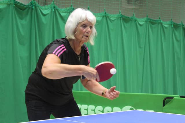 Caron Holdsworth scored a hat-trick for The Crazy Gang, who are battle for the title in Bridlington Table Tennis League Division One.