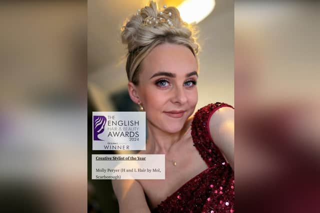 Molly Quinton Peryer, a winner at the English Hair and Beauty awards.
