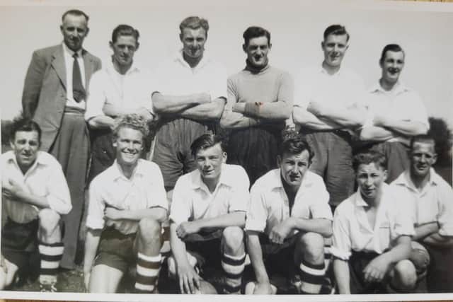 A Heslerton FC team line up.