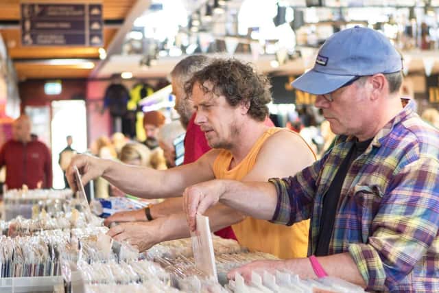 Crate digging at the record fair - Image: Simon Heaton