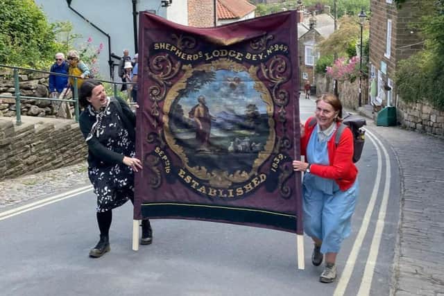 The colourful Shepherds Lodge banner.