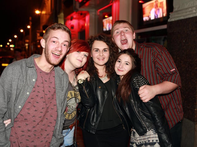 Jon, Emma, Louise, Alice and Matt enjoying their student night out