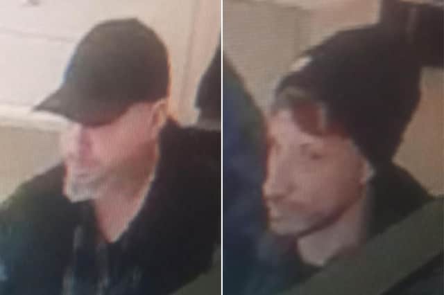 Police have issued CCTV images of two men they would like to speak to in connection with the incident
