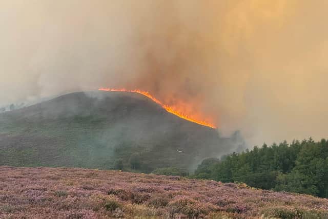 The wildfire rages on Fylingdales Moor. Photo: Mark Laycock.