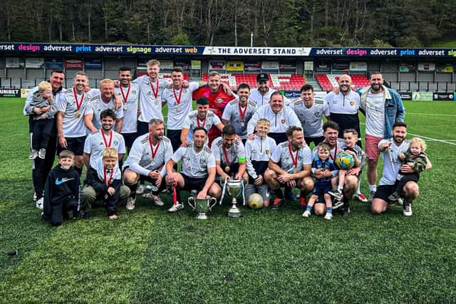 Edgehill show off their cups after winning the District Cup final against Newlands.