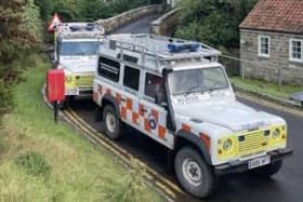 Scarborough and Ryedale Mountain Rescue Team were called after a woman fell down an embankment and into a stream.