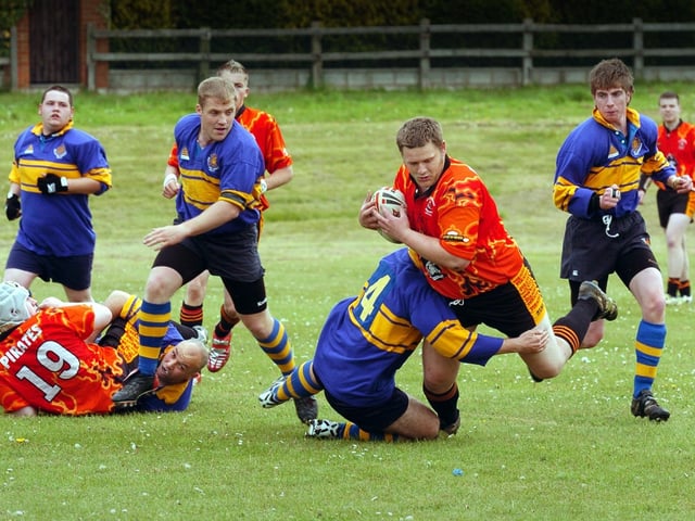 Do you recognise the Scarborough Pirates players in action against Whitley Bay Barbarians team?