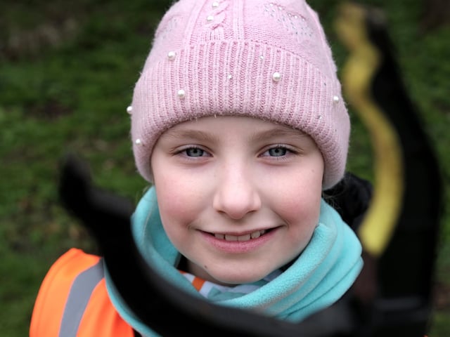 Smiles all round whilst working picking up litter.